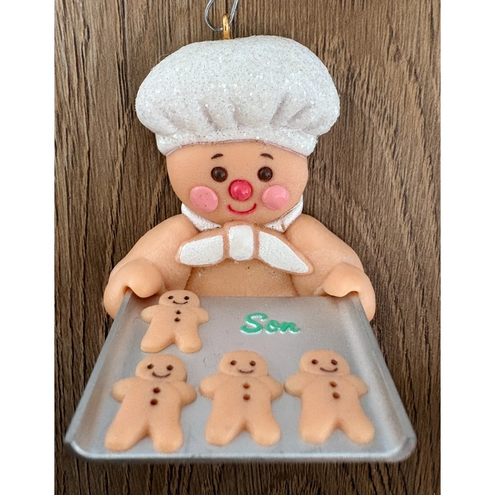 Vintage 1988 Hallmark Son Gingerbread Boy Christmas Ornament Cookies